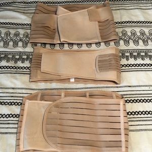 Three piece postpartum recovery belt